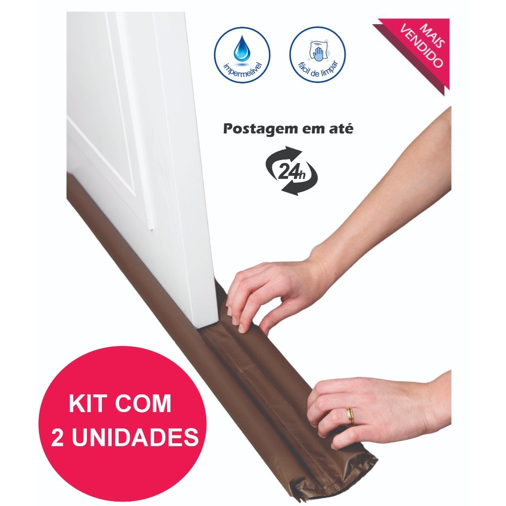 Kit 2 Protetor de Porta Veda Porta Impermeavel contra Insetos e Poeiras Ajustavel de 70 A 120 cm