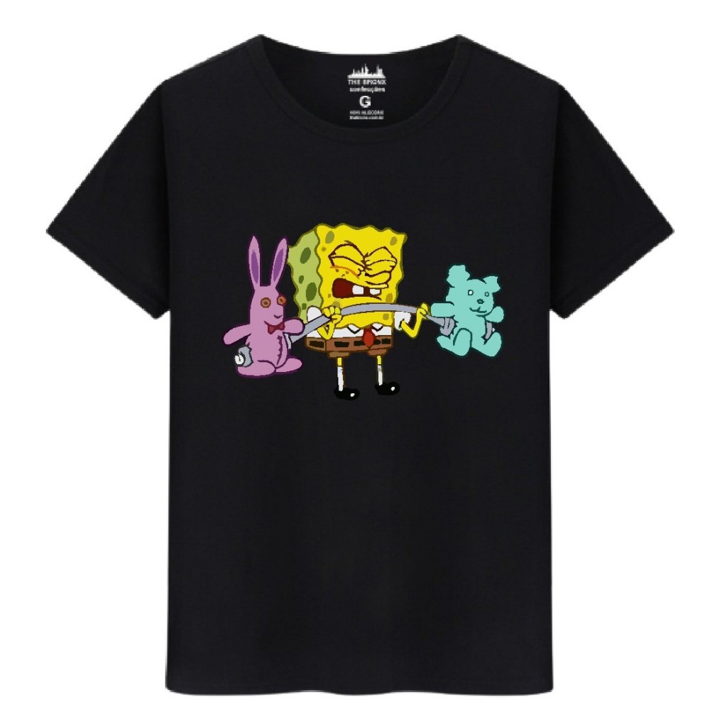 Linda Camiseta Masculina Casual Algodão Tradicional Do Infantil ao Plus Size Bob Esponja Malhando Envio Rapido