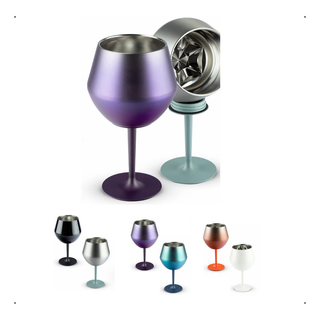 Copo De Coquetel 2 Em 1 420ML Vinho Removível Com canudo de De Aço Inoxidável 304 Forma De U Isolamento Duplo em Oferta na Shopee