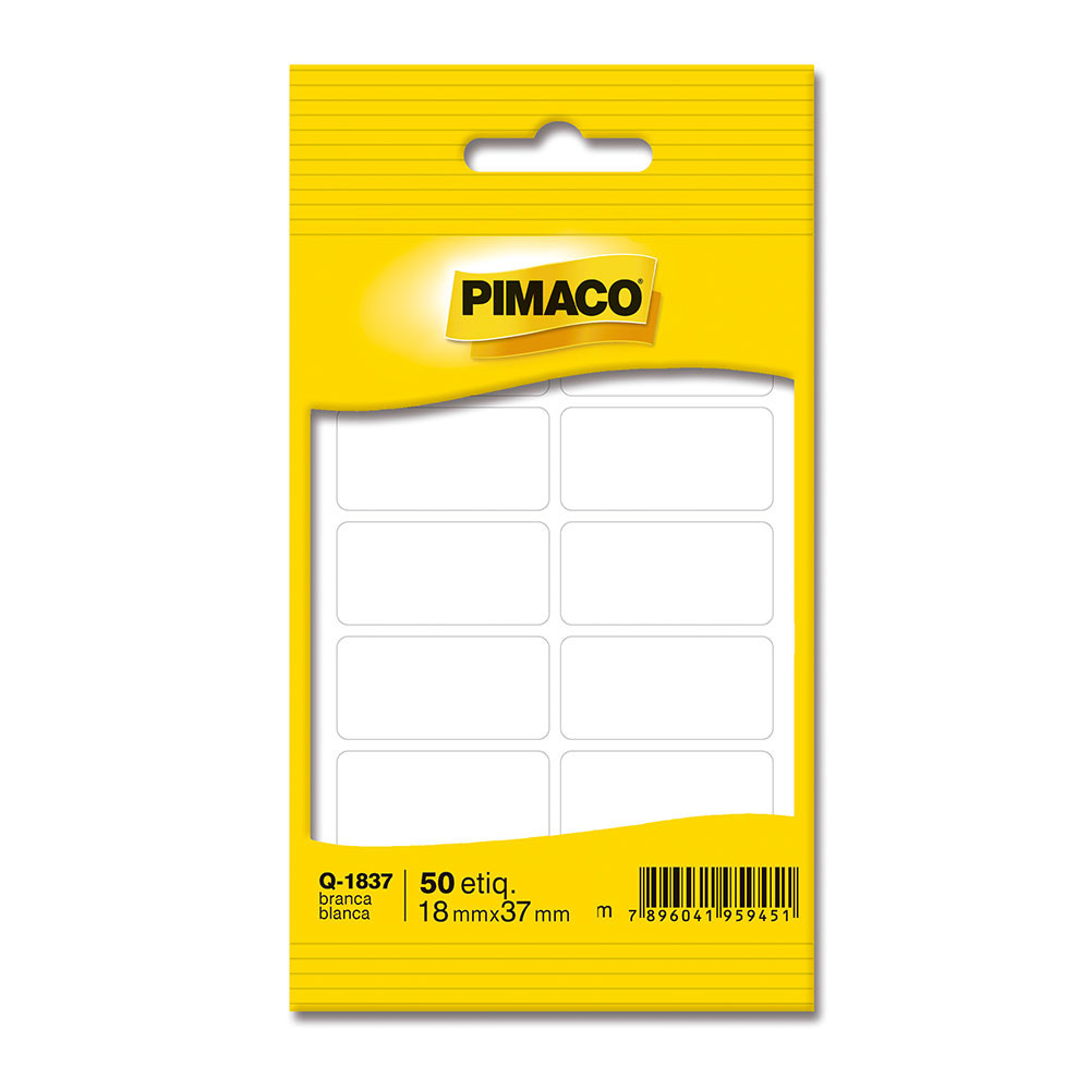 Etiqueta adesiva Q-1837 retangular branca Pimaco em Oferta na Shopee