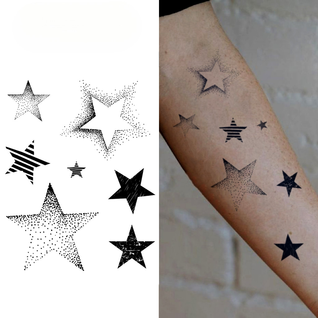 Tatuagem Temporária Pentágono, NOVA Tecnologia Mágica de Longa Duração (2 Semanas), Tatuagem Semi-Permanente, Adesivo de