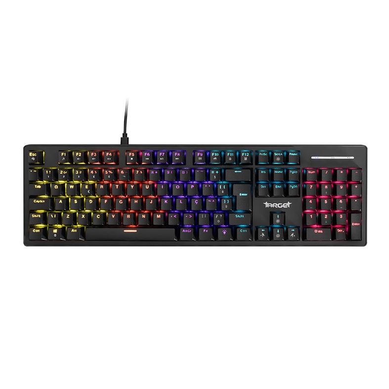 Teclado Mecanico TGT Sherman V3, Rainbow, ABNT2, Switch Huano Azul, Preto, TGT-SHR-RBW03