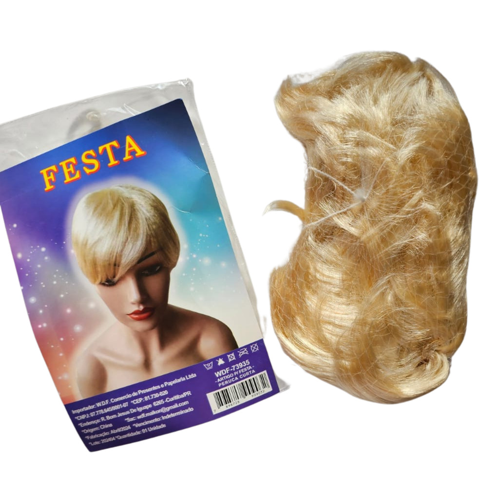Peruca Masculina Carnaval Fantasia Halloween Curta Loira em Oferta na Shopee