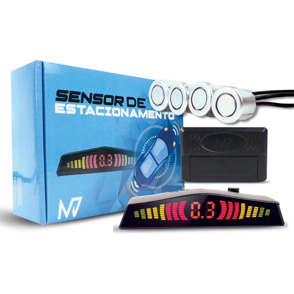 Sensor Estacionamento Ré Embutir M7 Prata 22mm Universal