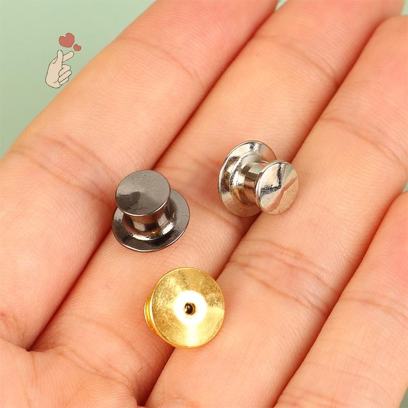 [PEBR] 10 Peças De Pino De Travamento De Metal Para Broche DIY , Crachá , Etiqueta De Nome , Protetores , Fecho , Artesa