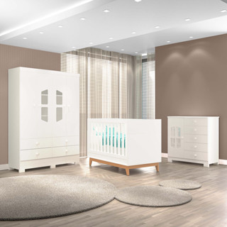 Quarto Infantil Triplo 100% em MDF com Berço 2 em 1 Diamante Berço Diamante em Oferta na Shopee