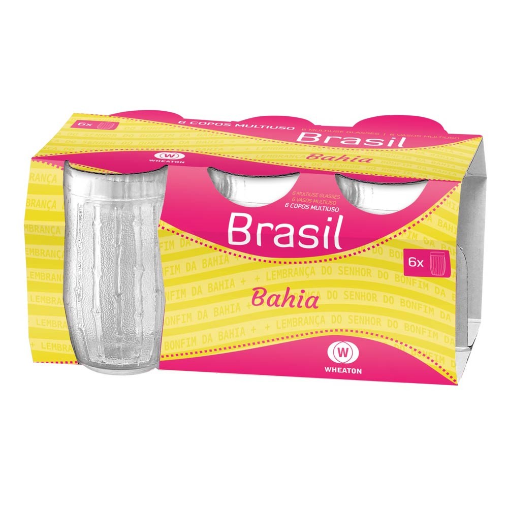 Conjunto DE 6 copos Bahia 315ml linha Brasil Wheaton - Home & Living