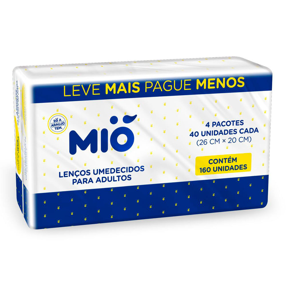 Lenços Umedecidos para Adultos Mió com 160 Unidades - Beauty