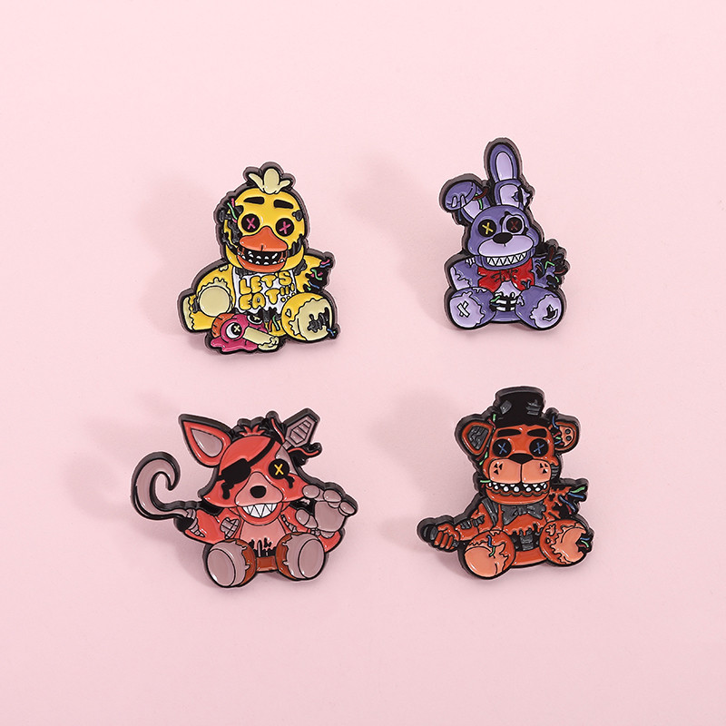 Five Nights At Freddys Figuras Broche Pins Foxy Bonnie Broches Jogo FNAF Emblemas Acessórios
