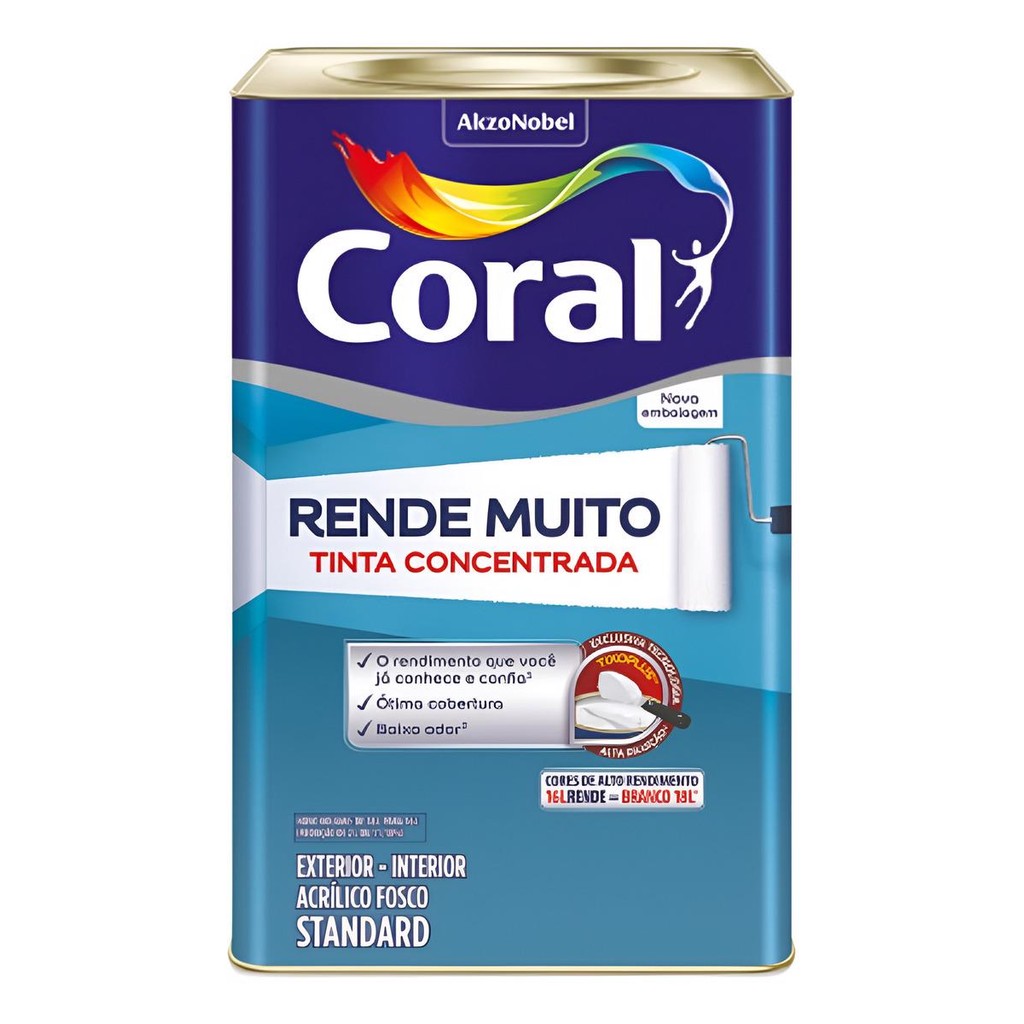 Tinta Acrílica Coral Rende Muito 16Litros - Branco Gelo
