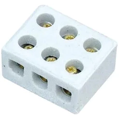 Conector de Porcelana Foxlux Tripolar 10mm 50Un | Conexão elétrica segura, resistência ao calor