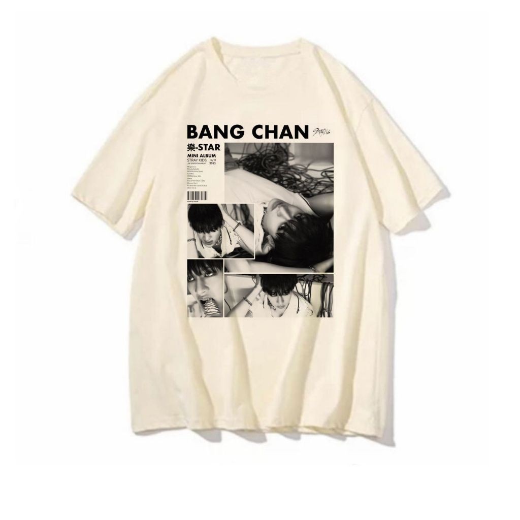 Camiseta Unissex Estampa Bang Chan Star Stray Kids - Camisa de Malha 100% Algodão - Envio Imediato - Spyke Shop