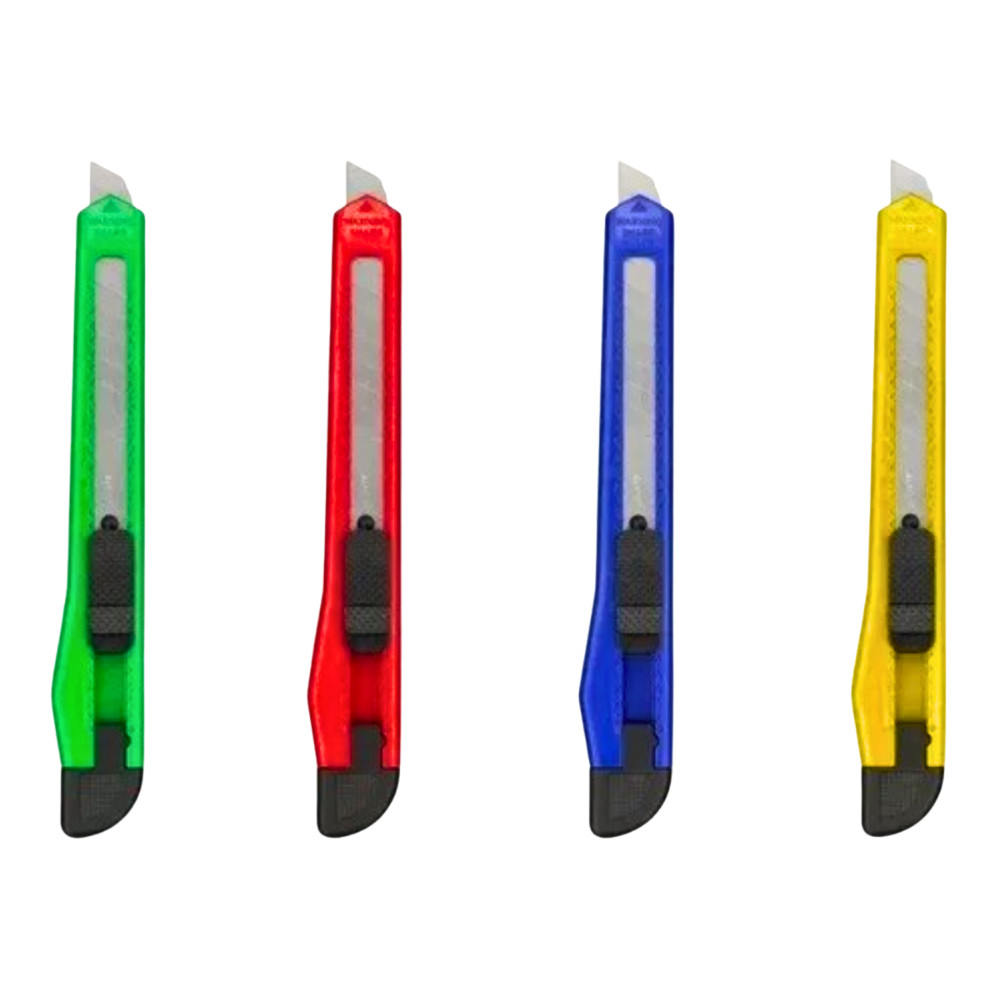 3-10 Estilete Estreito Lâmina 12x1cm Cores Sortidas Para Artesanato e Uso Geral - Pequeno