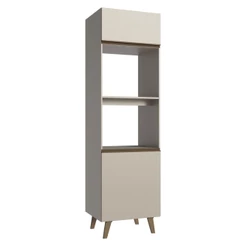 Torre Quente 60 cm 2 Portas 2 Nichos Com Pés Crema Nice Madesa