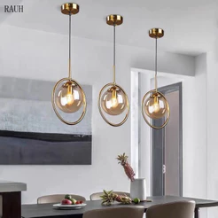 Luminária de Teto Nórdica Pendente de Vidro para Sala de Estar Quarto BDTR