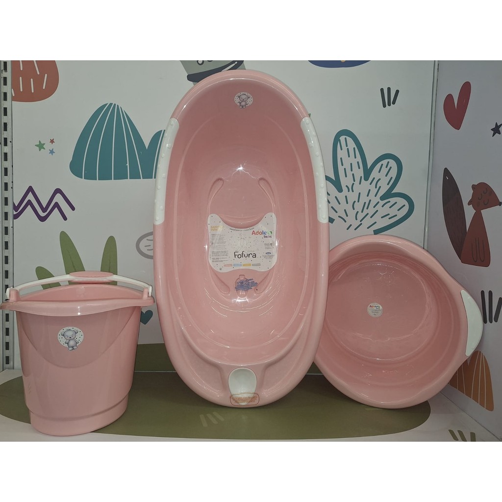 Kit Banheira De Bebê Fofura Adoleta 03 Peças Premium Rosa em Oferta na Shopee