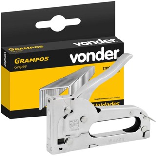 Kit Grampeador Manual + 1000 Grampos Para Madeira, Forro, PVC - Vonder em Oferta na Shopee