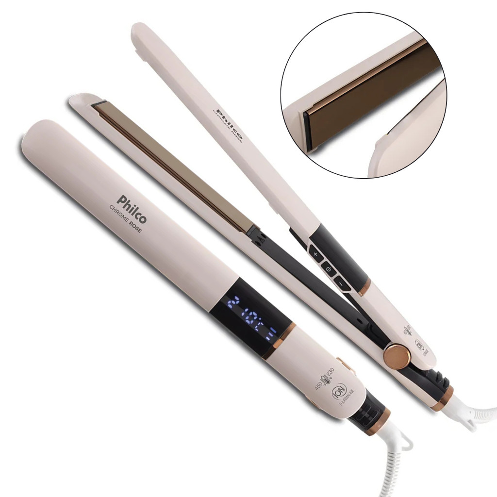 Prancha Titanium Chrome Rose Bivolt PPR10 Philco