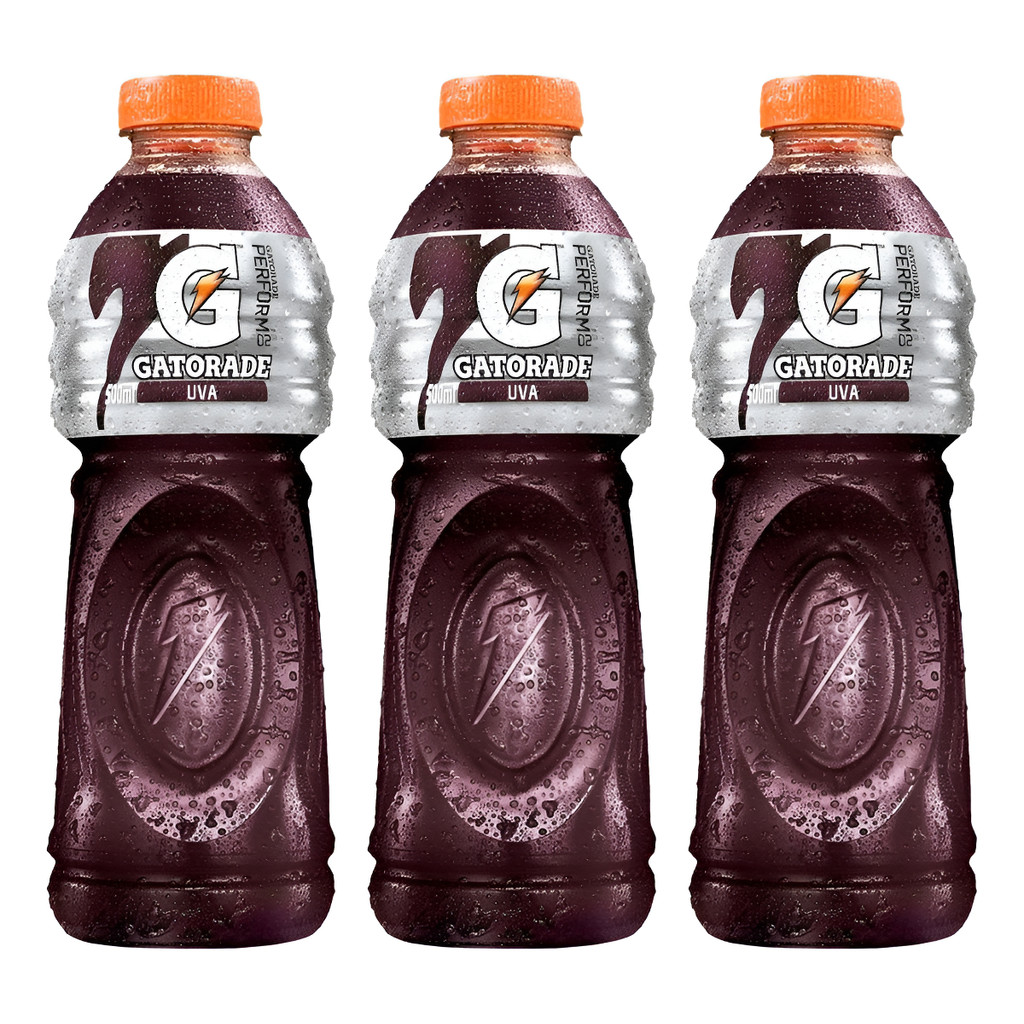 Kit C/3 Gatorade Isotônico Sabor Uva - Garrafa Pet 500ml
