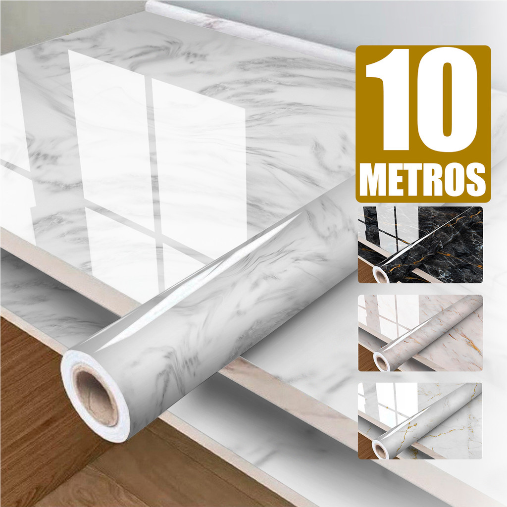 Papel de Parede Mármore Premium Autoadesivo | Impermeável e Antibacteriano - Envio Full em Oferta na Shopee