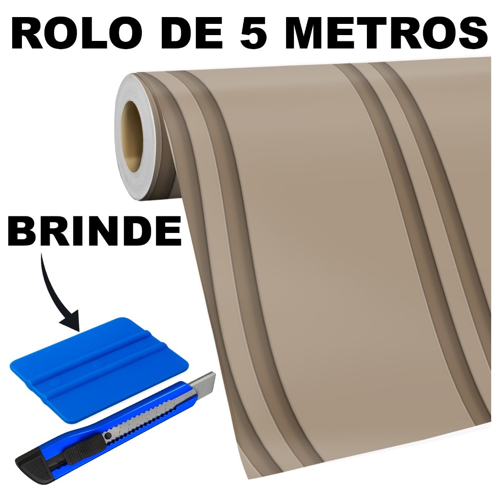 Papel de Parede Adesivo Ripas Bege Sofisticado Ripado para Sala Rolo de 5 Metros 3D