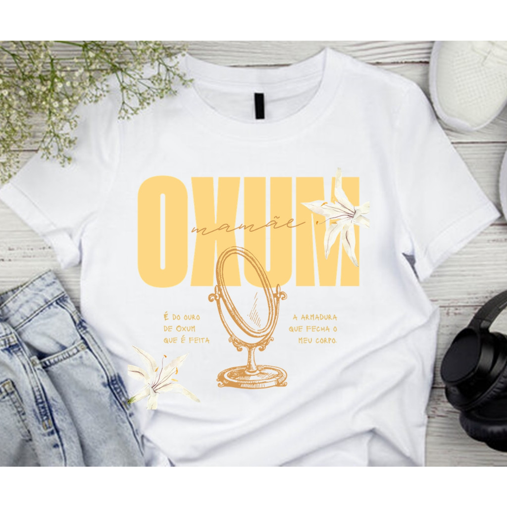 Camiseta Religiosa Umbanda Candomblé  Oxum 100% Algodão Lançamento  Axé Premium Envio Imediato JsCod Fashion em Oferta na Shopee