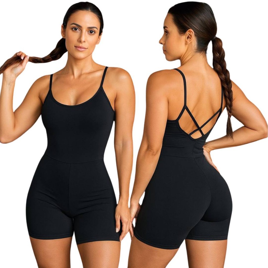 Macaquinho Fitness Feminino Alça Fina Zero Tranparência – Academia, Treino e Dia a Dia em Oferta na Shopee