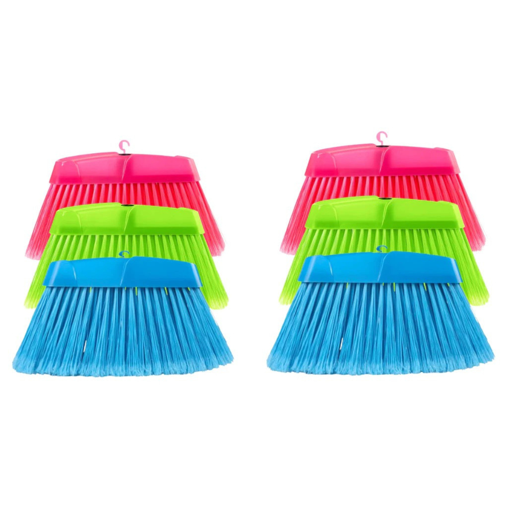 kit 6 Vassouras Premium Super Big Cores Cerdas Alongadas em Oferta na Shopee