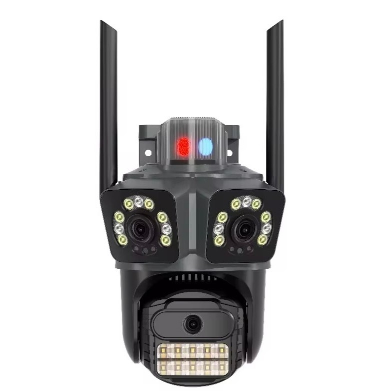 Camera De Segurança Tripla Externa Lente 4k Led Wifi Full HD Alarme Sirene Três em Uma Visão Noturna SC-B61