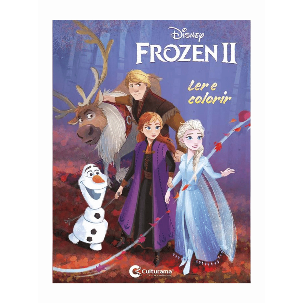 Livro Infantil Colorir Disney Ler e Colorir 8 páginas Frozen - Culturama