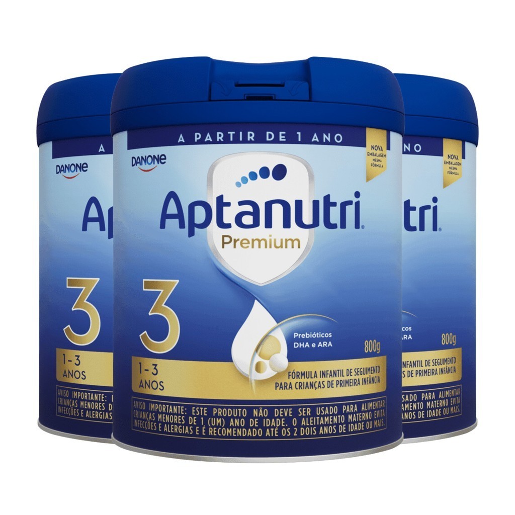 Kit 3x Aptanutri Premium 3 800g - Fórmula Infantil