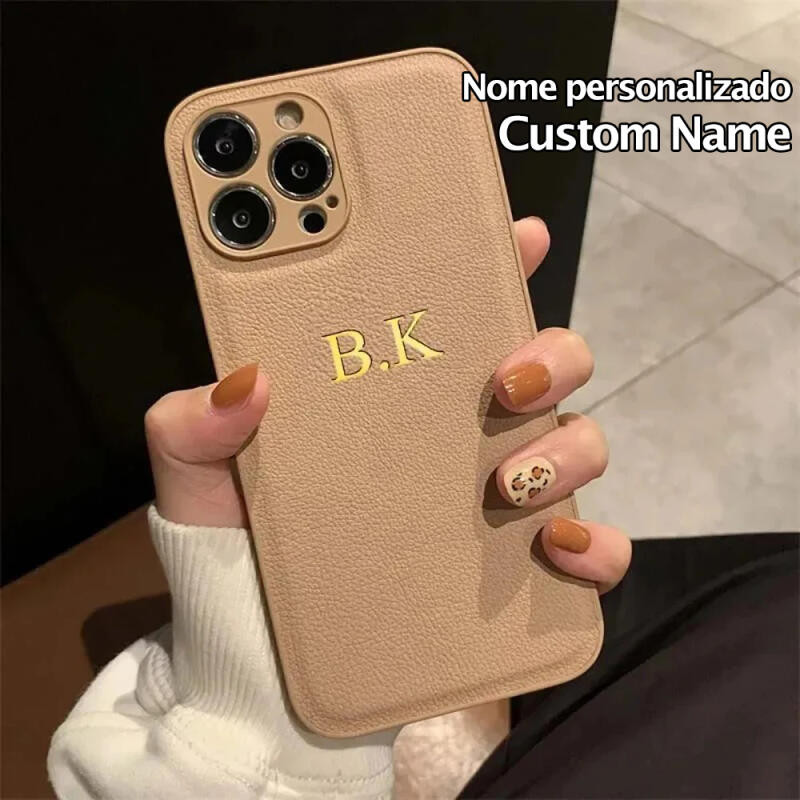 Capa De Couro Com Letras De Nome De Iniciais Personalizadas Para iPhone Air 17 16 15 14 13 12 11 Pro Max em Oferta na Shopee