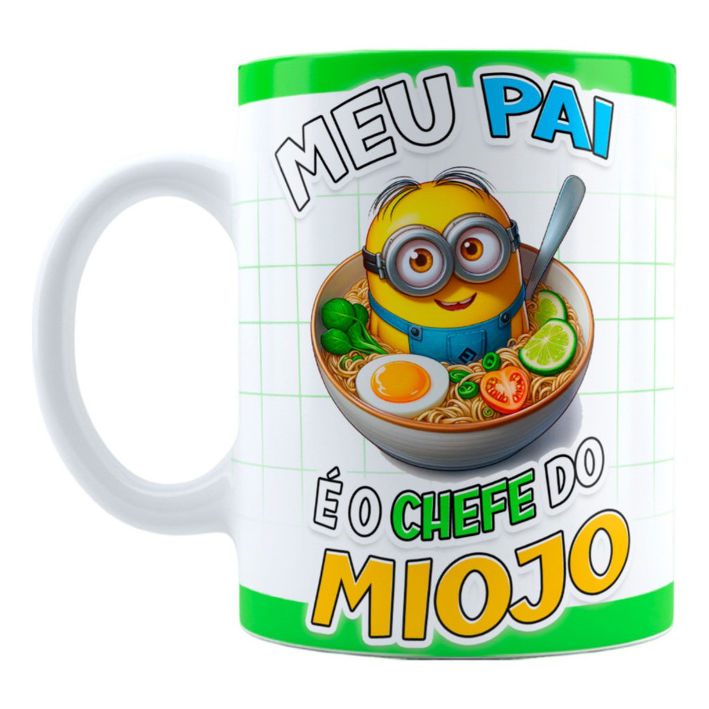 Caneca Minions Pai É O Chefe Do Miojo Xícara Dia Dos Pais