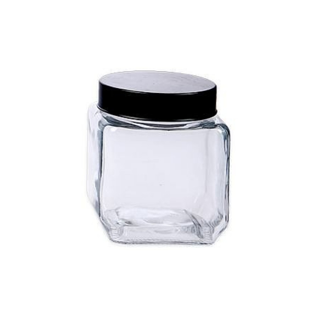 Pote Porta Mantimento Vidro Quadrado Tampa Ferro Encanto 500ml Cozinha Premium Armazenar - Le Bianco