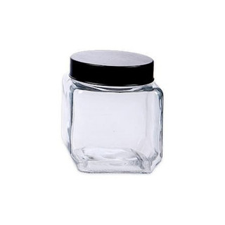 Pote Porta Mantimento Vidro Quadrado Tampa Ferro Encanto 500ml Cozinha Premium Armazenar - Le Bianco