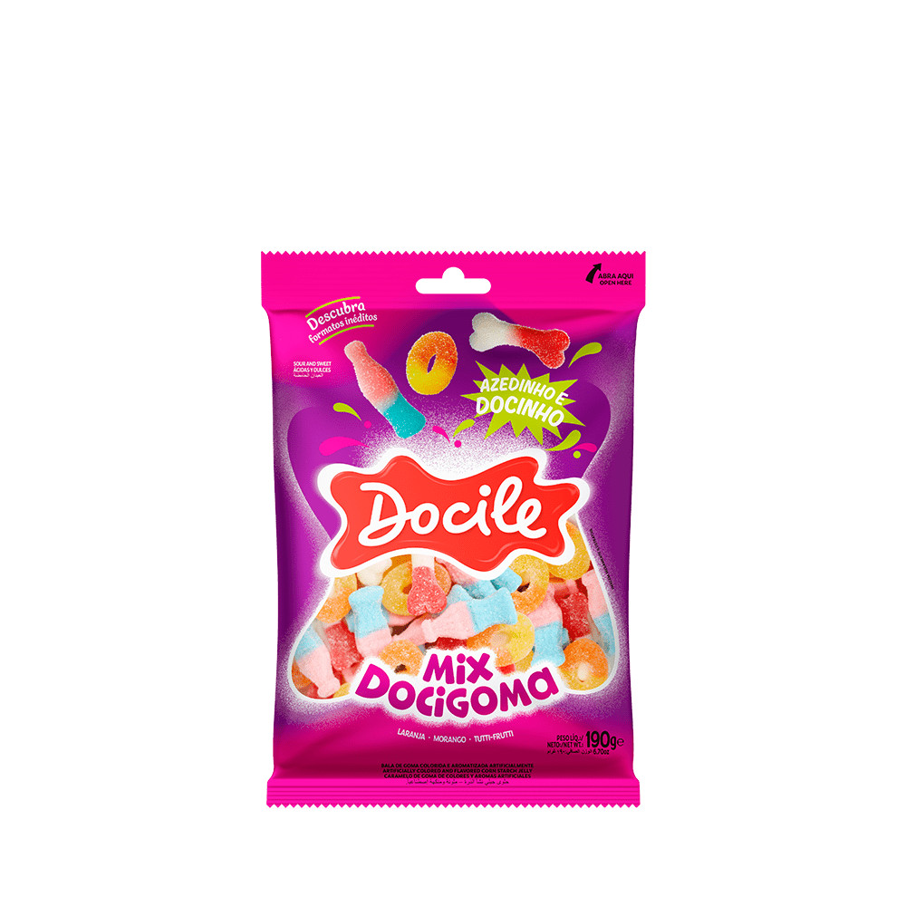Bala de Goma Mix Azedinhas e Docinhas 190g - Docile em Oferta na Shopee