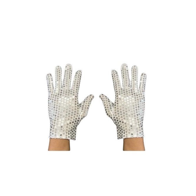 PAR DE LUVA LANTEJOULA  MICHAEL JACKSON BRANCA ADULTO em Oferta na Shopee