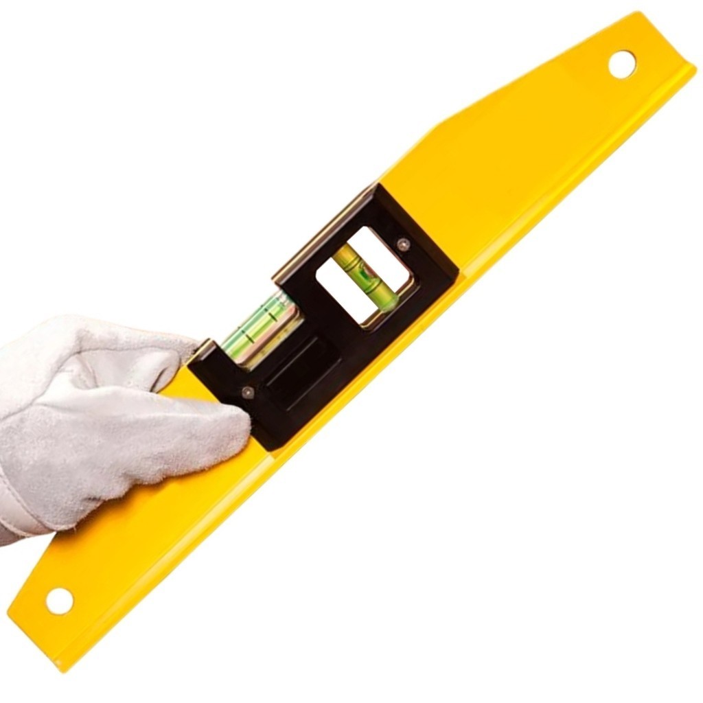 Nível de Mão Nivelamento Magnético Alumínio 12" x 30cm Base Com Ímã Fertak Alinhamento de Prumo Pedreiro Casa