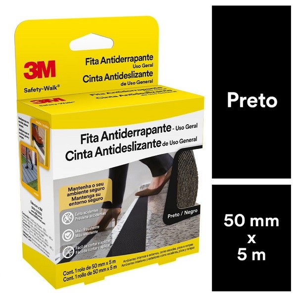 Fita Antiderrapante Safety WALK Preto 50MM X 5M em Oferta na Shopee