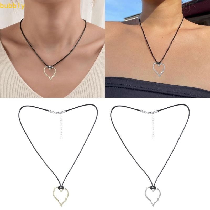 Colar Coração Elegante Oco Cadeia Clavícula Fashionable Neckchain Comprimento Ajustável Acesso Às Jóias