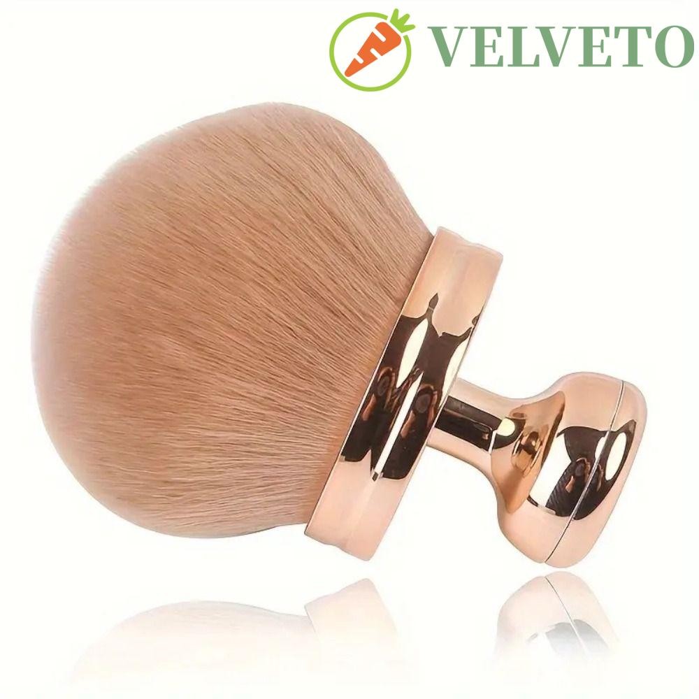 ELVETO Escova De Maquiagem Corporal Extra Grande , Kabuki De Cogumelo Fashion Mushroom Wide-Headed Blusher Em Pó De Unhas Suave Ouro Único Face