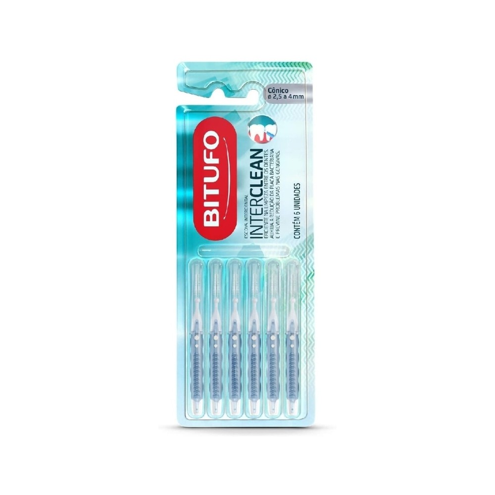 Escova Interdental Bitufo Interclean Conica 6 Unidades