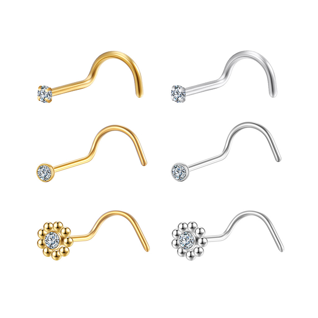 3PCS Kit Piercing Nostril Aço Cirúrgico Florzinha Piercing de Nariz em Oferta na Shopee
