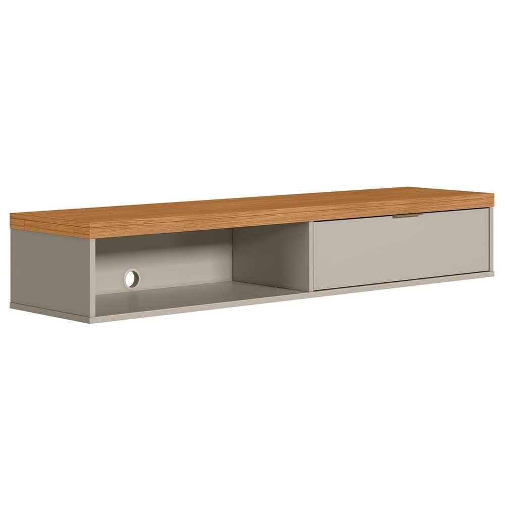 Bancada Suspensa Rack para Sala 136cm Prime L06 Nature/Off White - Mpozenato - Home & Living