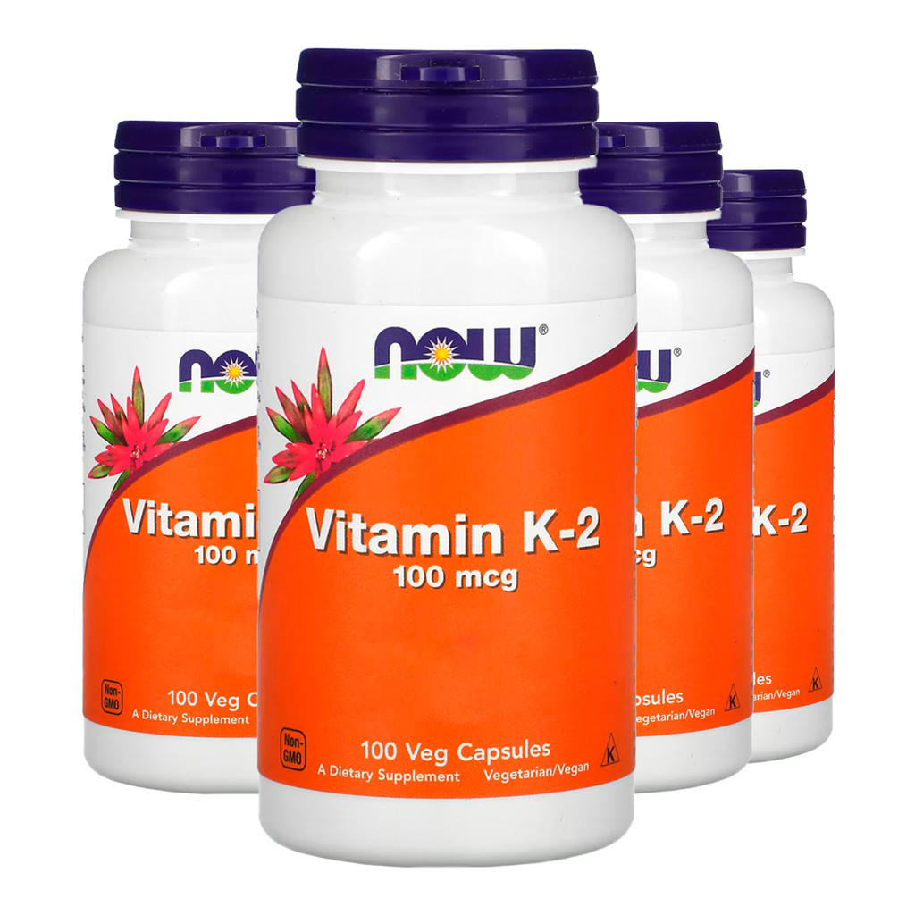 Kit 4x Vitamina K2 100mcg Now Foods 100Veg caps /Made in Usa - Health