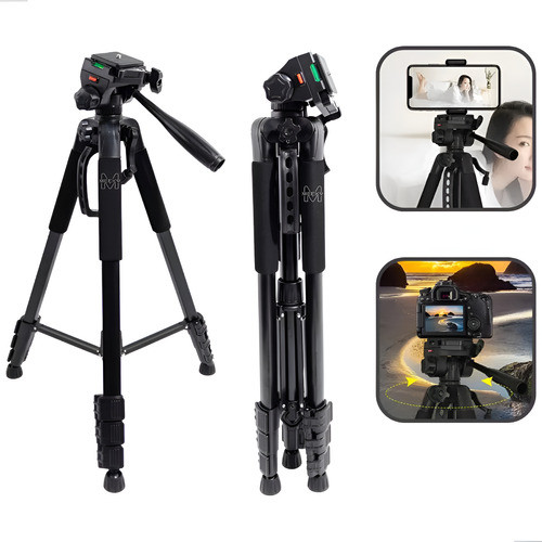 Tripé Profissional 1.4m + Suporte Para Celular Câmera Meeky Tripe para Camera com Cabeça H...