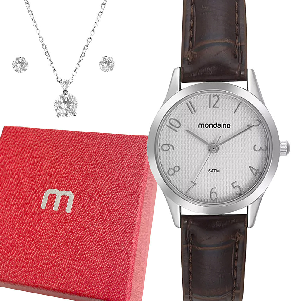 Relógio Mondaine Prata Feminino Analógico Prova Dágua Luxo - Watches