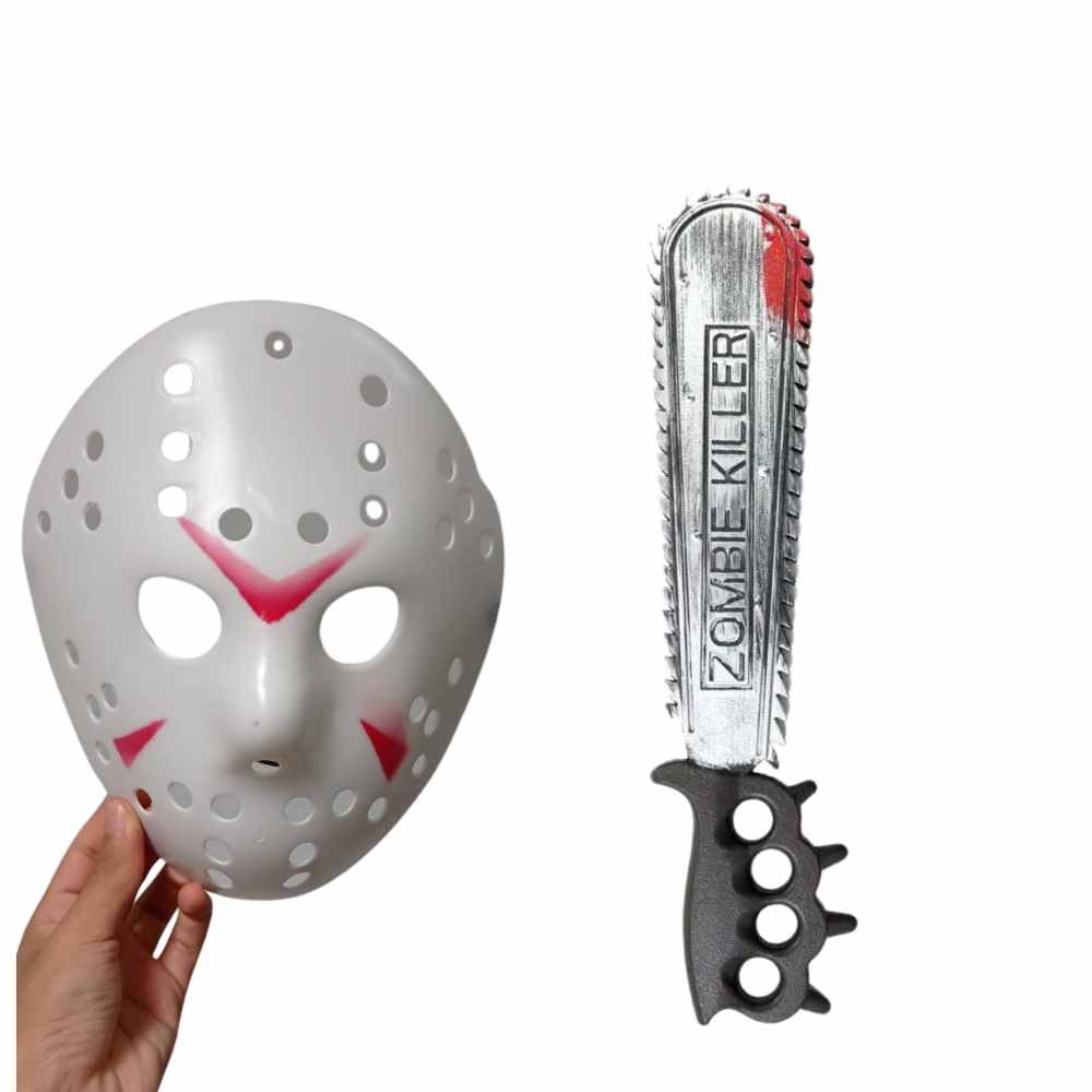 Kit Halloween Máscara E Facão Filme De Terror Melhor Preço
