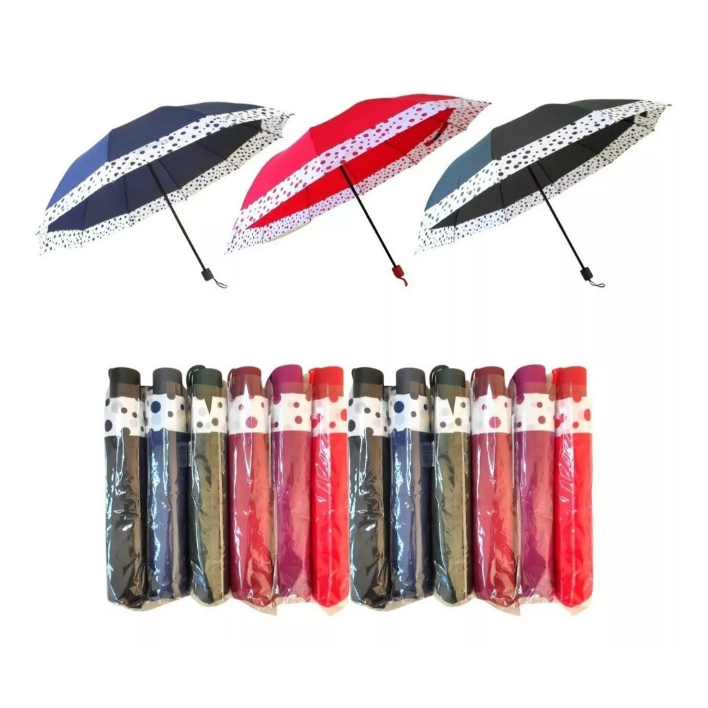 Sombrinh Grande Guarda Chuva 10 Varetas Bolinha Dobrável Abertura e fechamento manual Masculina Feminina em Oferta na Shopee