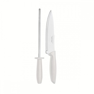 Jogo Facas Tramontina Chaira Plenus Inox Off-White 2 Peças em Oferta na Shopee